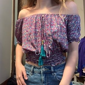 Boho silk top size s/m